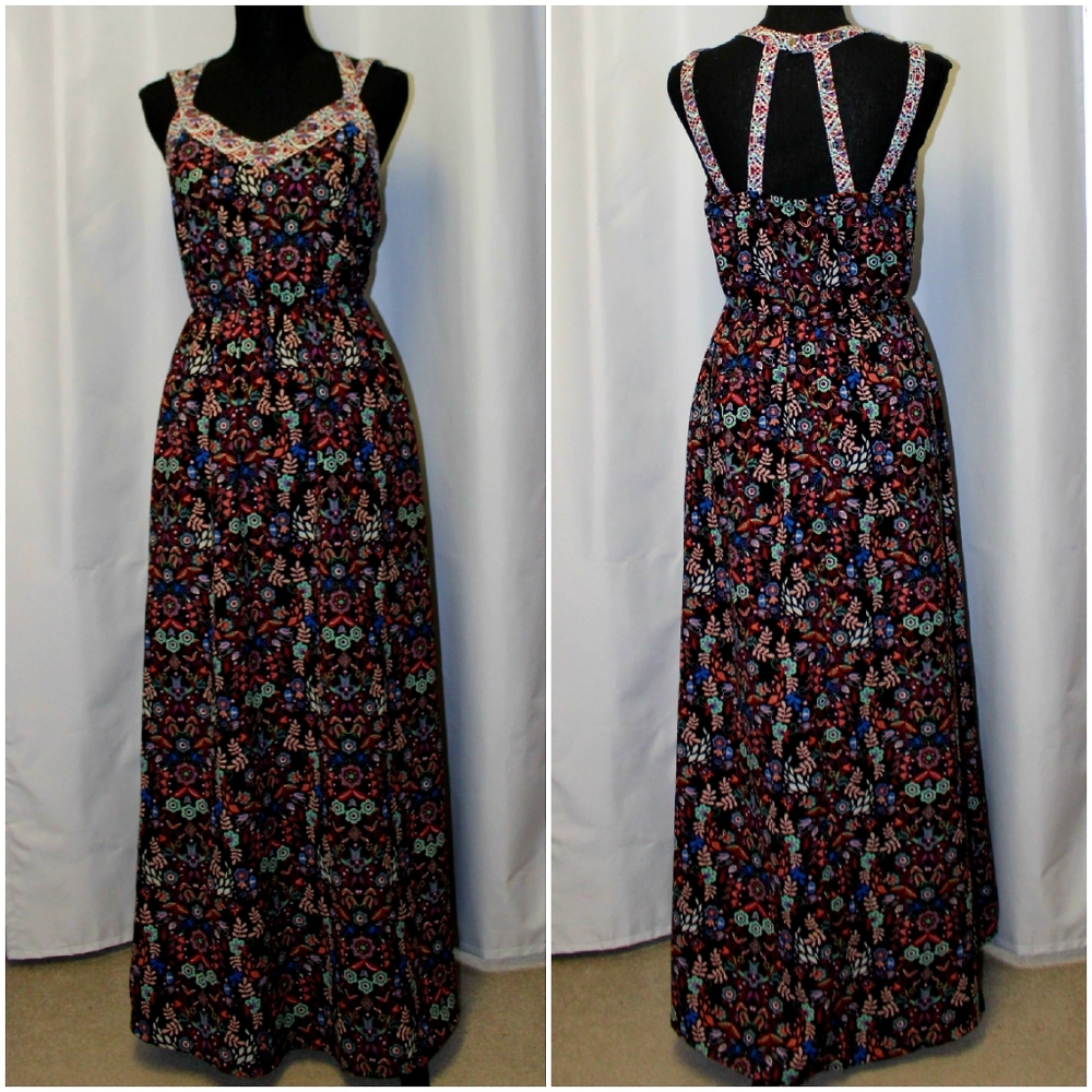 Floral Maxi Dress Empire Waist Small
